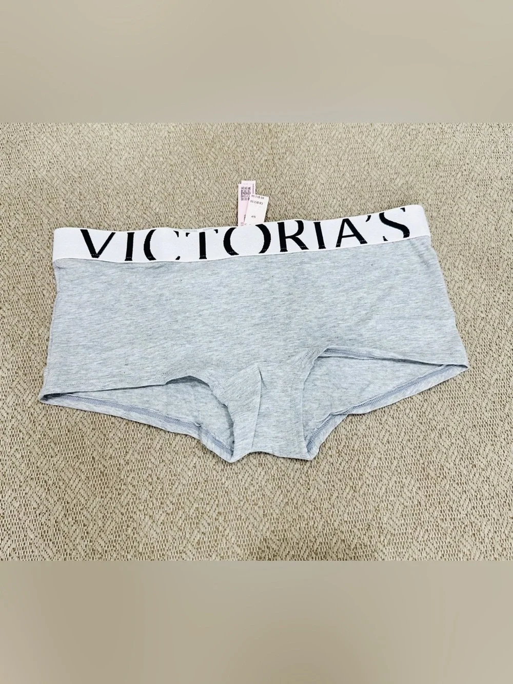 Victoria's Secret Light Pink & White Striped Boyshort Panty